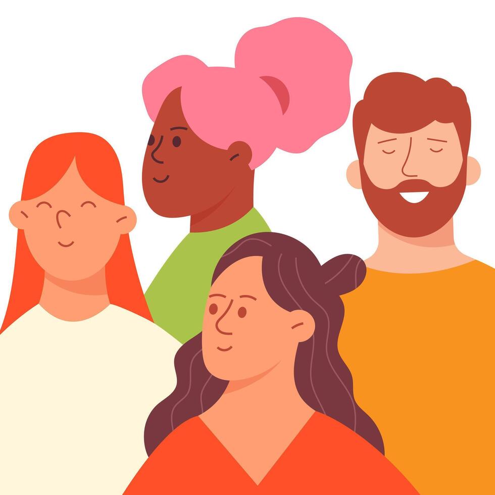 A crowd of handsome young men, society vector