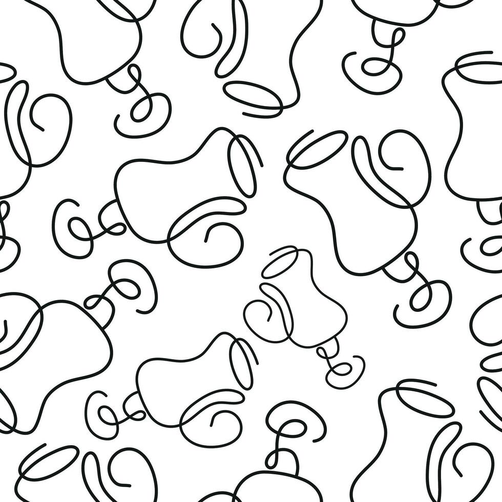 seamless pattern with a figured glass for various coffees drawn with several lines in line art style arranged randomly vector