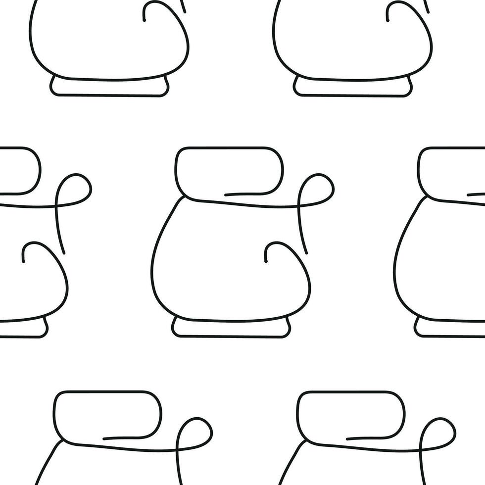 pattern with a kettle icon for making different types of coffee in line art style, for logos and other designs vector