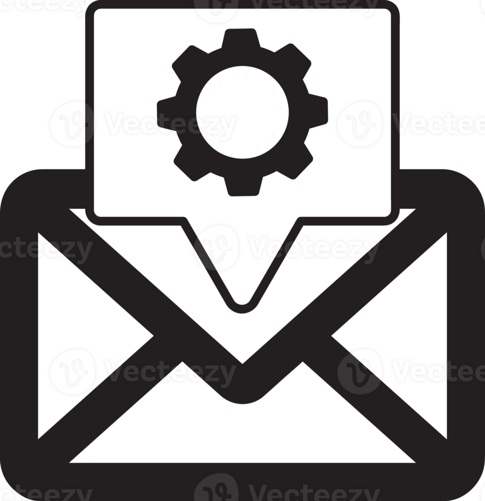 envelope icon with gear icon png