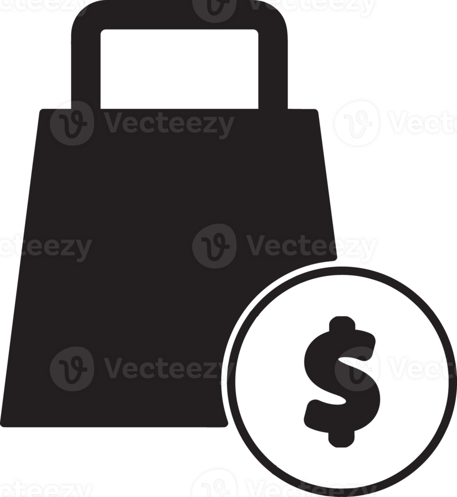 shopping bag with money icon png