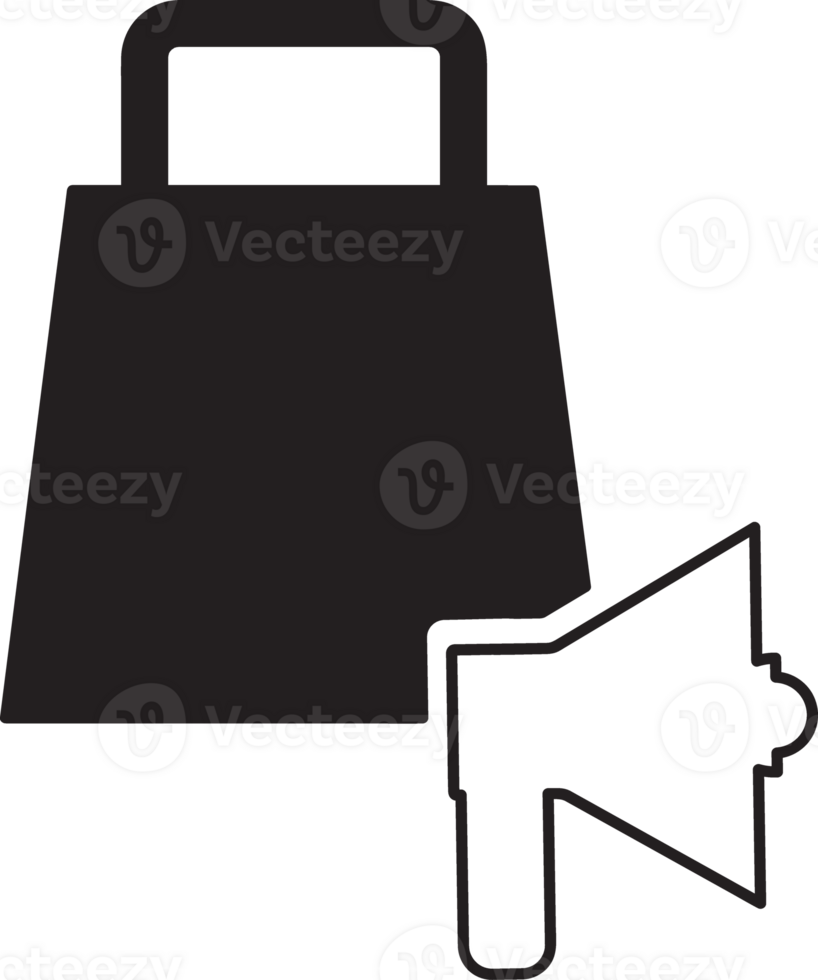 shopping bag and speaker icon png