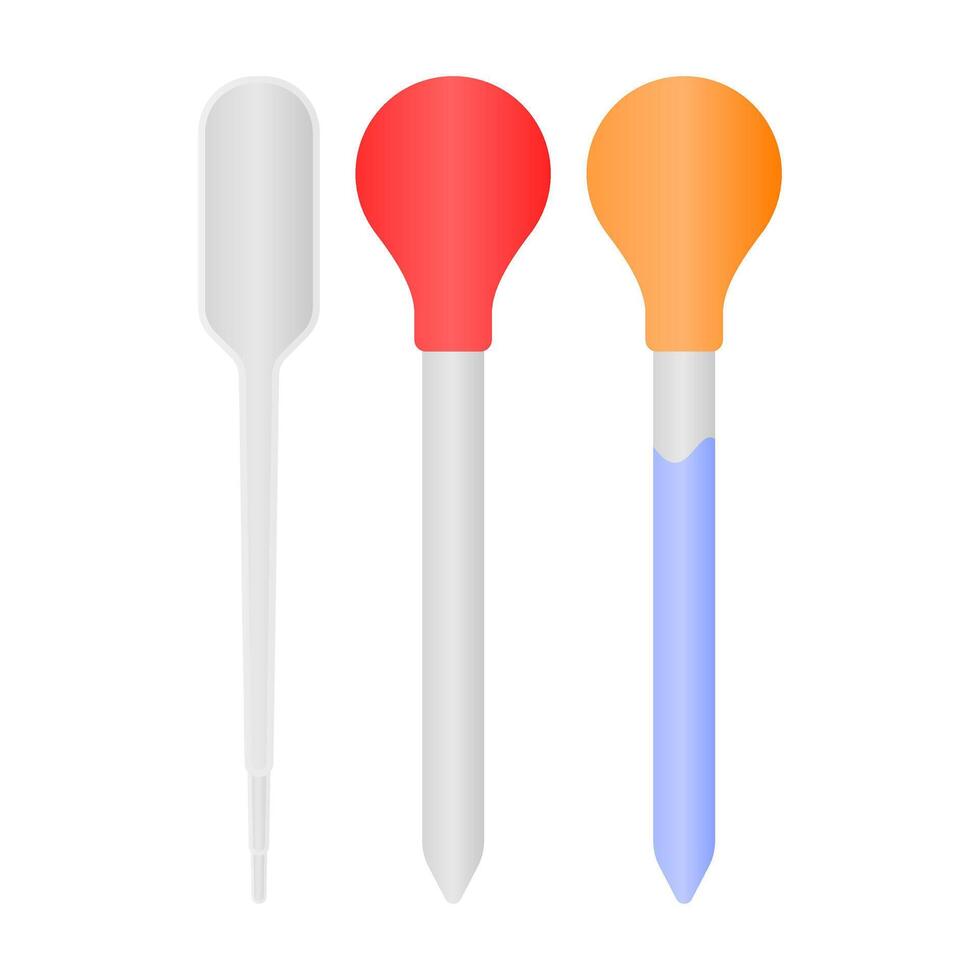 Laboratory Analysis Pipette. Pipette for Taking Samples. Pipette Icon on White Background. vector