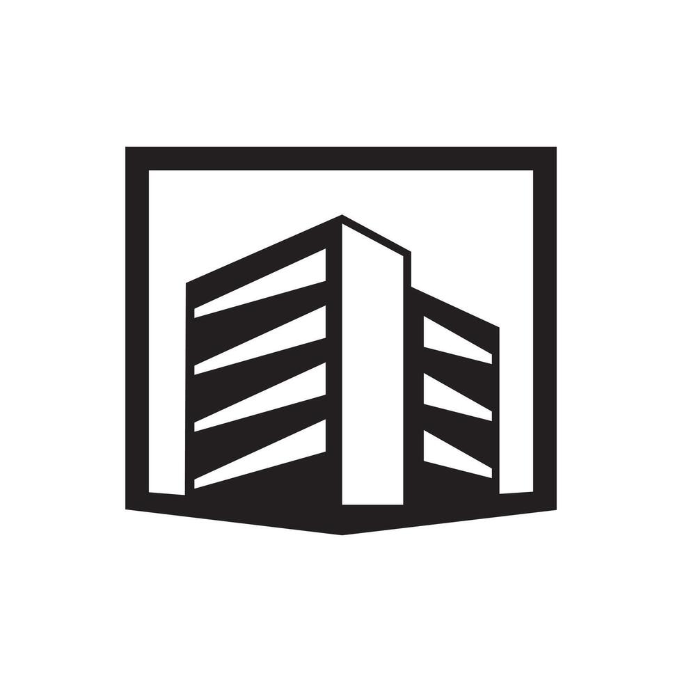 Minimal design of a modern office building vector