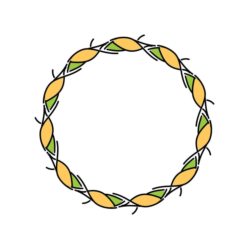 Artistic green yellow floral frames with leaves. vector