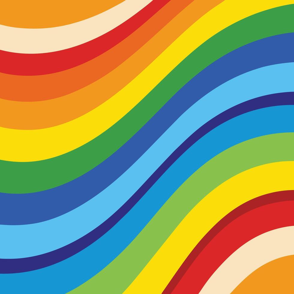 rainbow background with wavy lines. vector