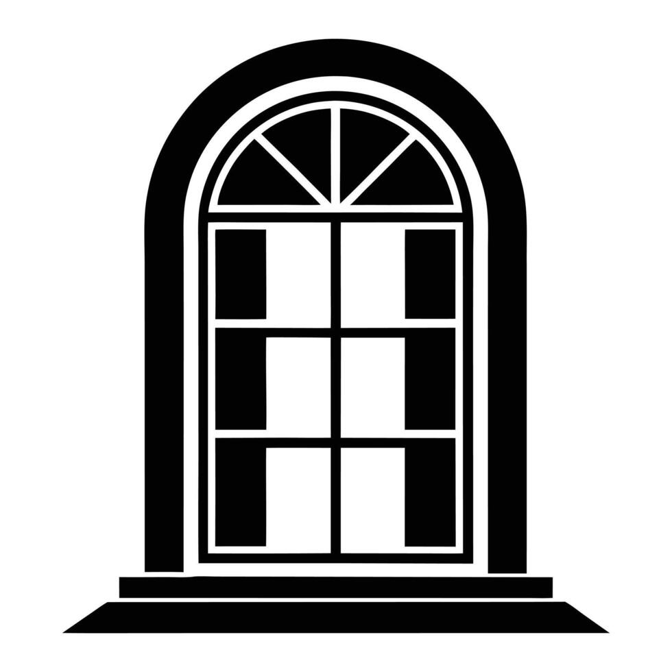 a black and white illustration of a window white background vector