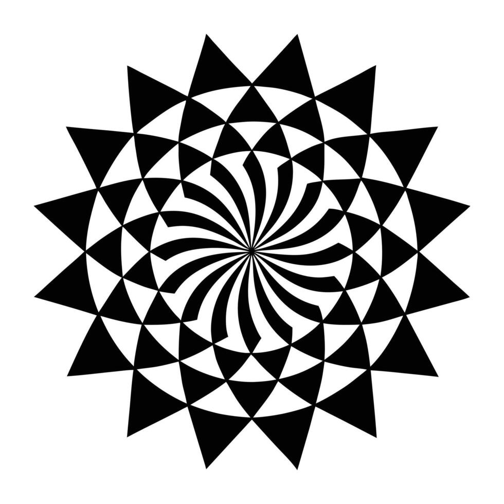 a black and white geometric design with a star in the center white background vector