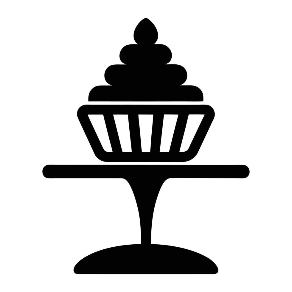 cupcake icon lustration on white background vector