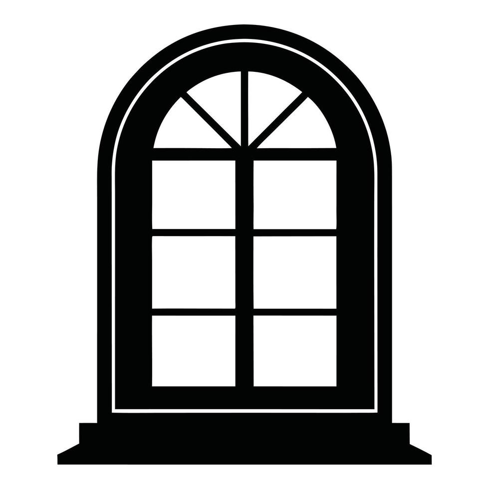 a black and white window with a white background vector