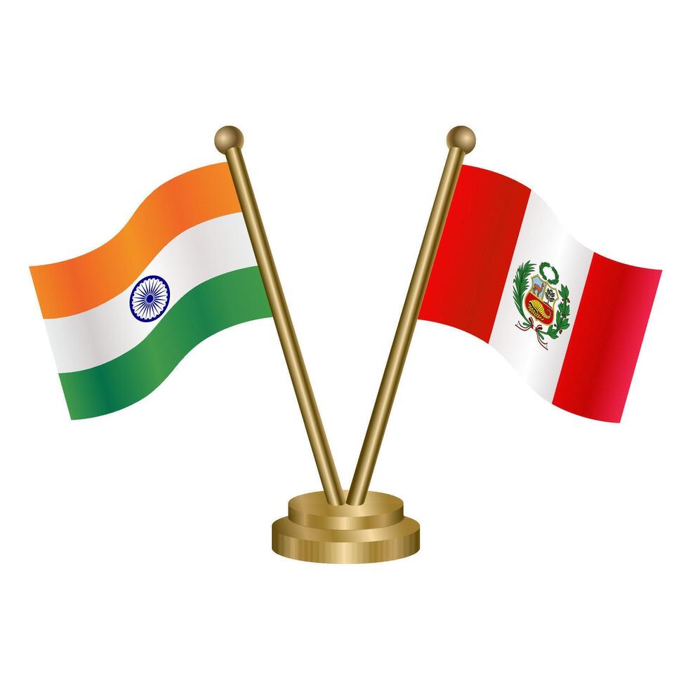 India and Peru table flag relation. vector