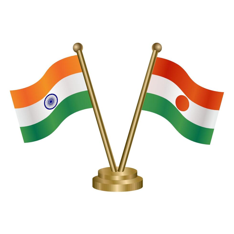 India and Niger table flag relation. vector