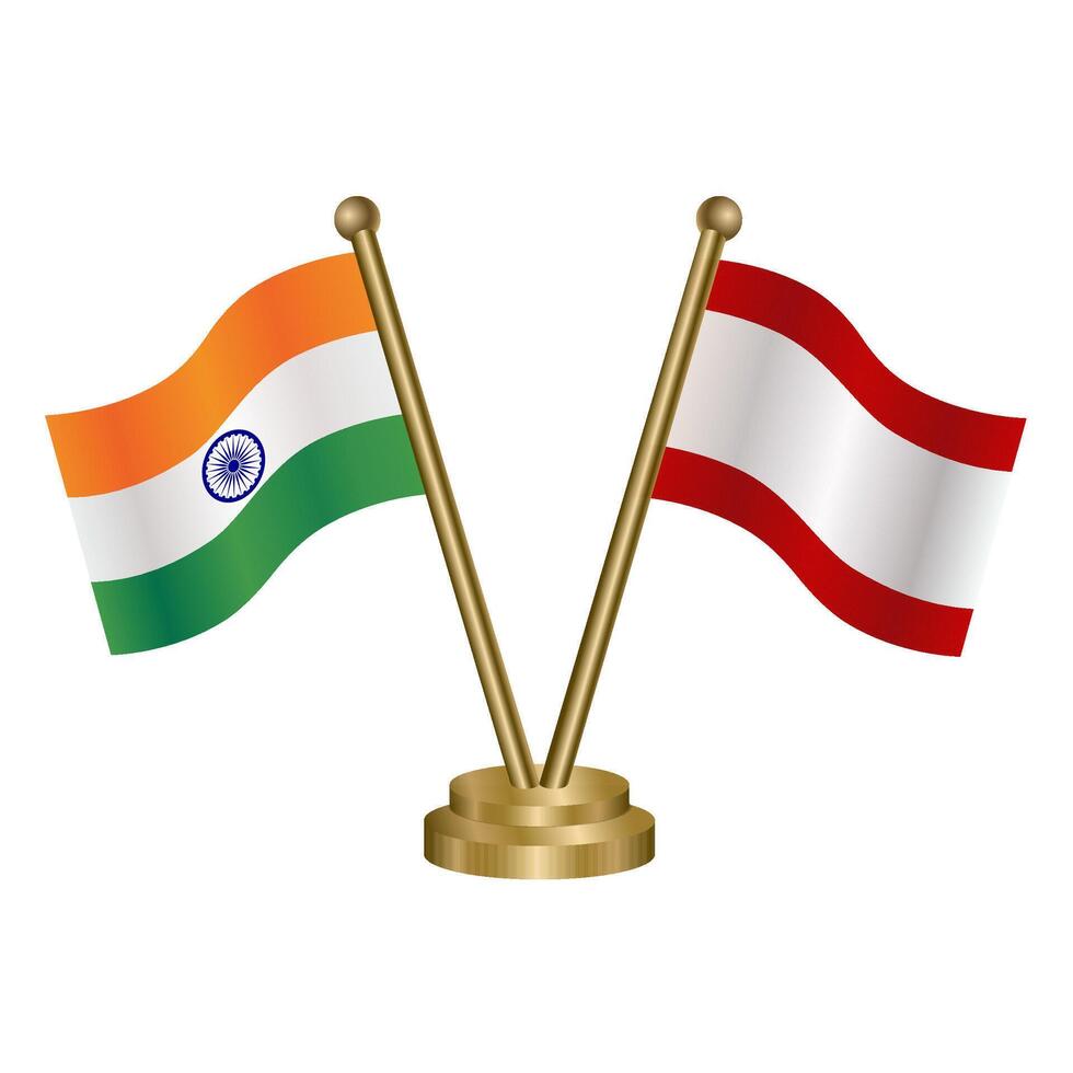 India and Tahiti table flag relation. vector