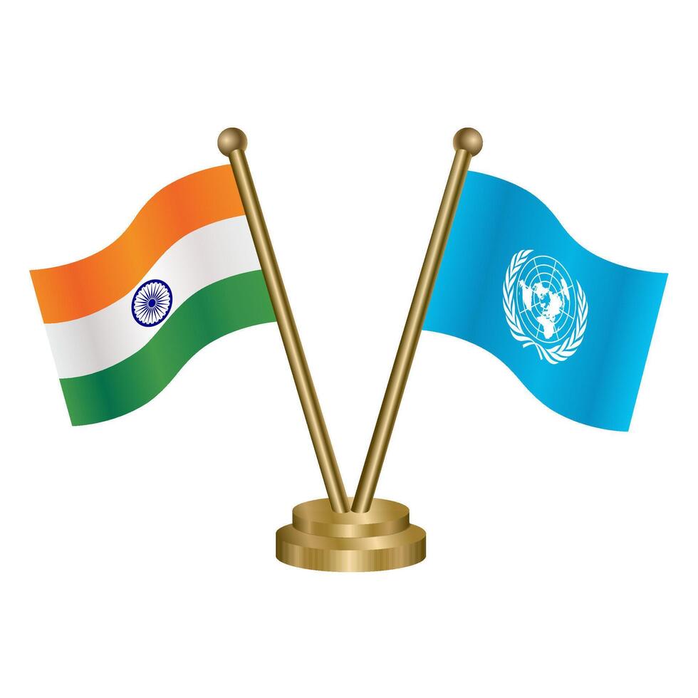 India and United Nations table flag relation. vector