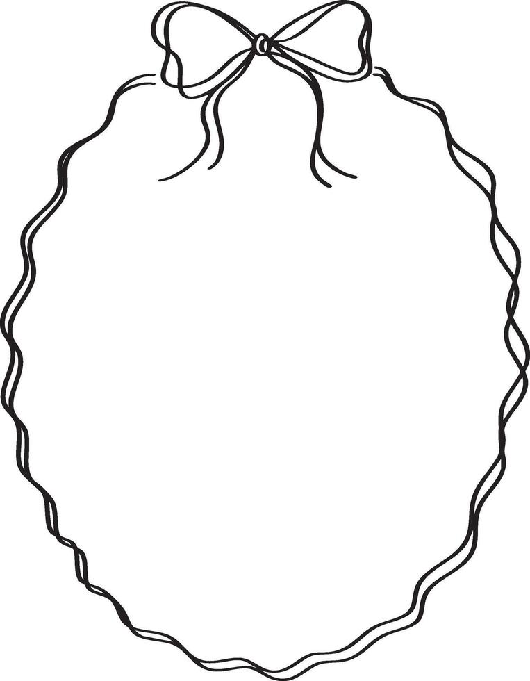 Scalloped Oval Frame with Bow vector
