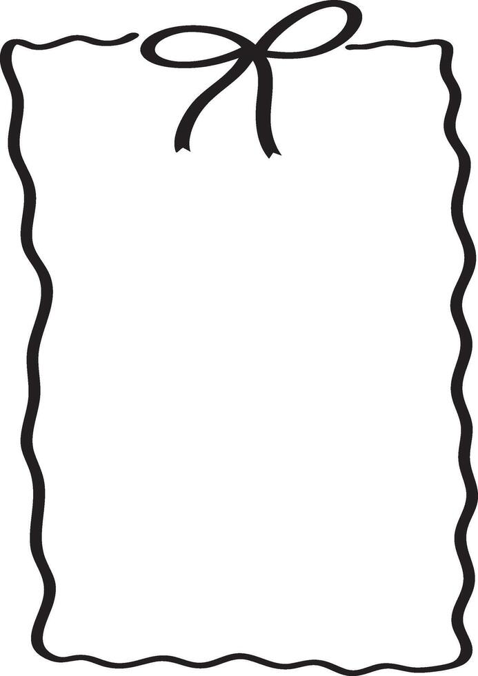 Wavy Rectangular Frame with Top Bow vector