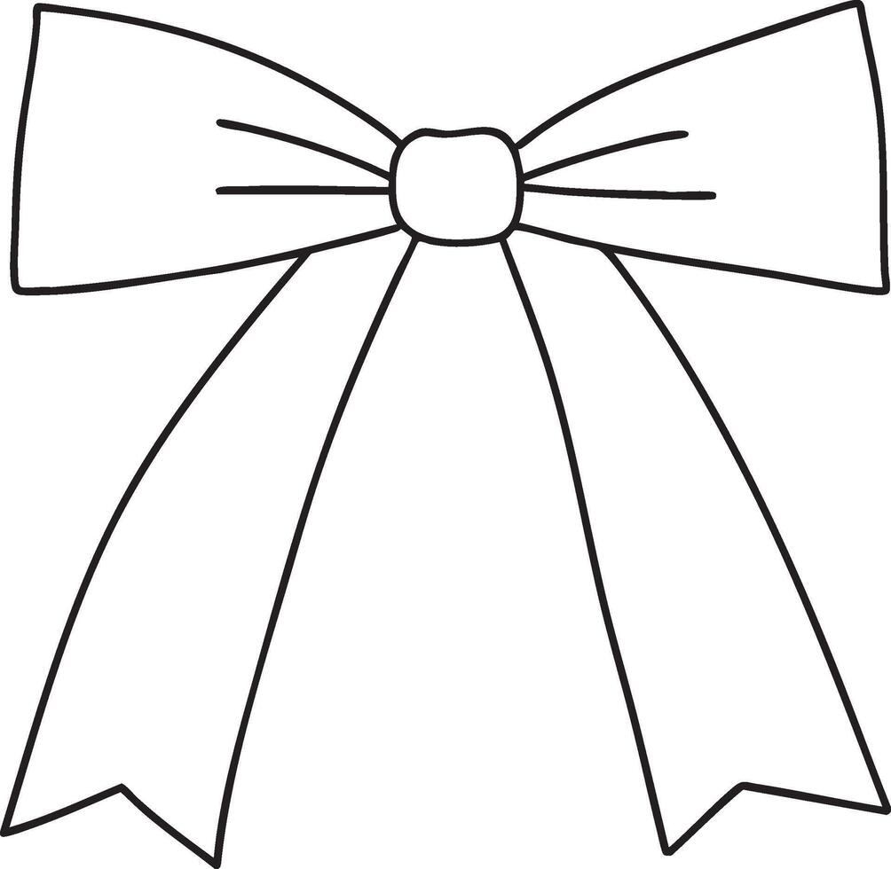 Simple Black Outline Coquette Bow vector