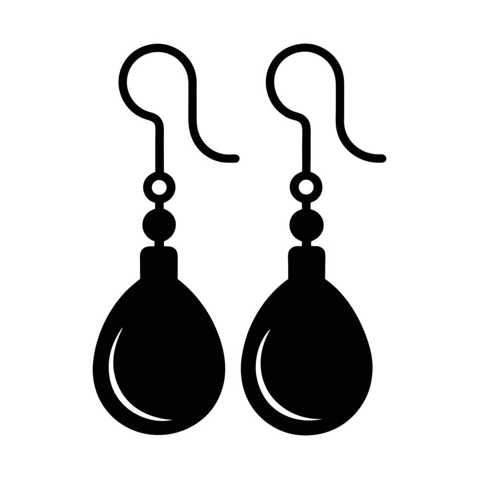 black earrings icon on white background vector