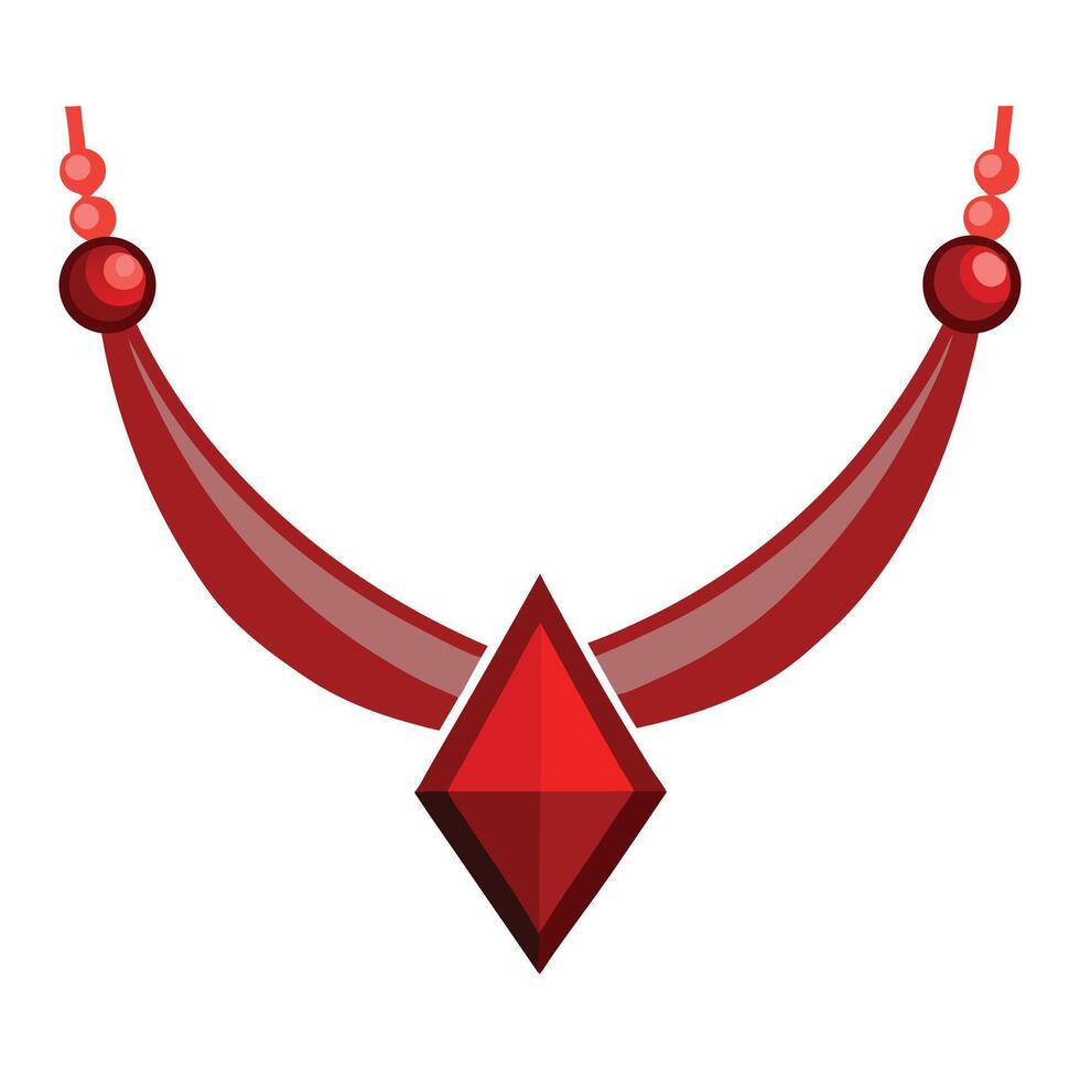 red necklace with diamond shape illustration vector