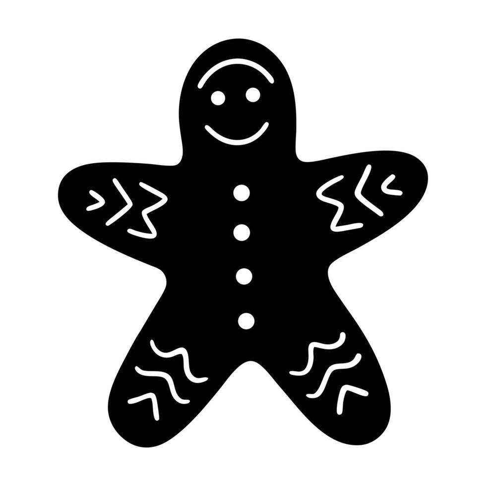 gingerbread man icon illustration vector