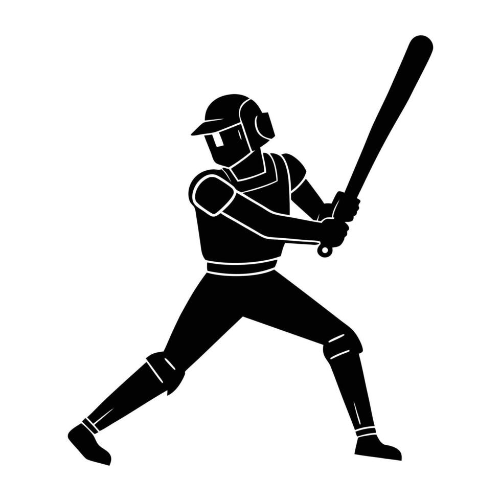 baseball player silhouette. vector