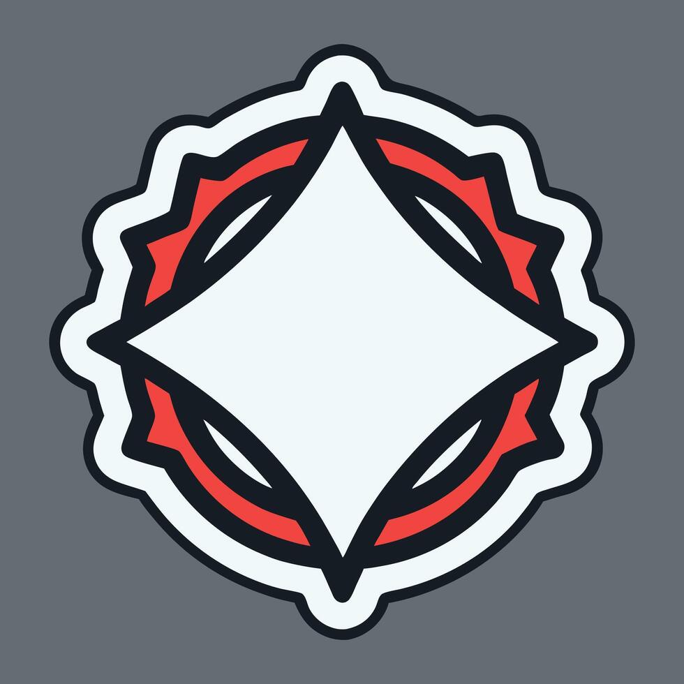a red and white logo with a diamond shape vector
