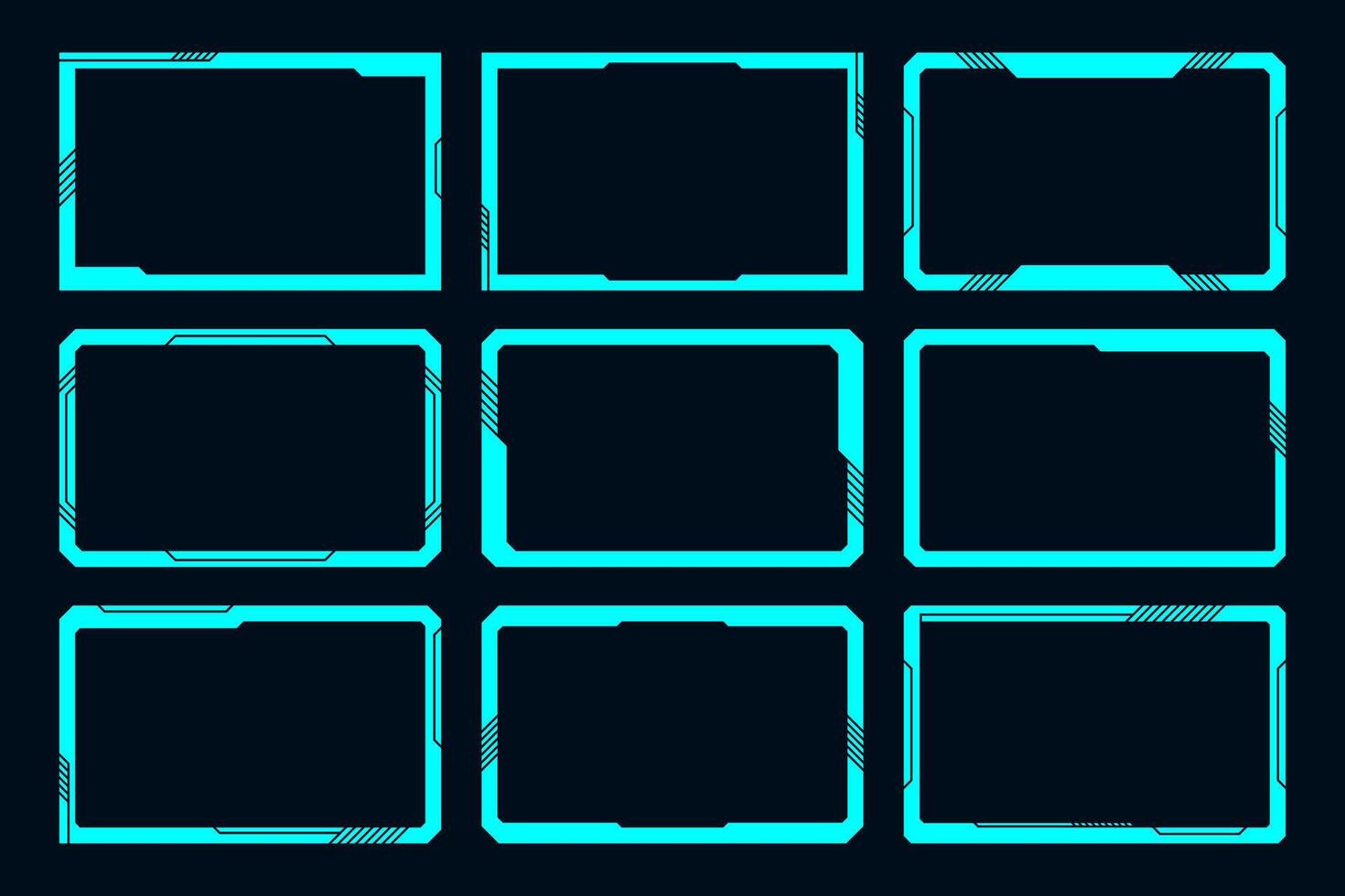 Frame HUD square shape futuristic interface design element vector