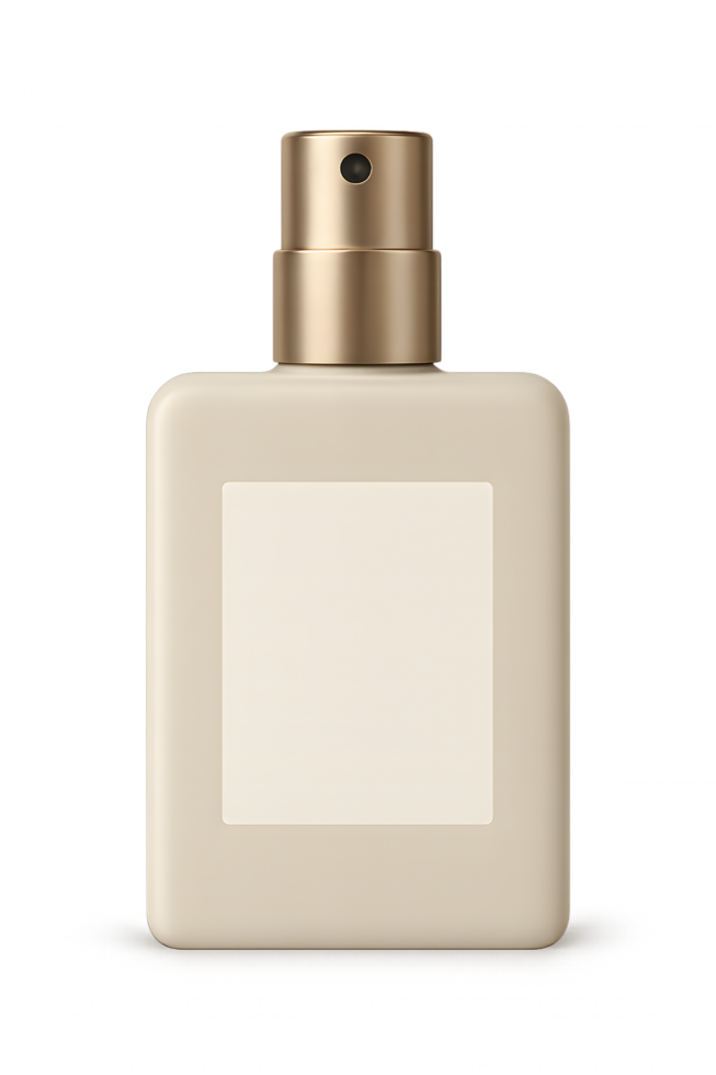 Elegant perfume bottle with transparent background in minimalist setting for visual appeal png