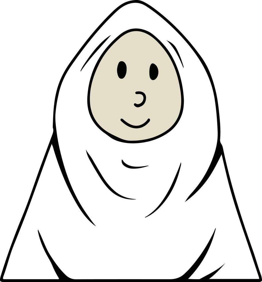 Cartoon Illustration of a Person in a Hood vector