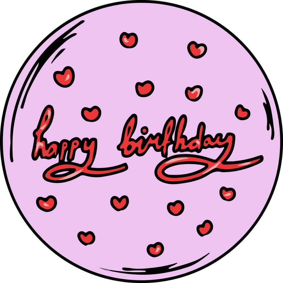 Happy Birthday Pink Circle vector