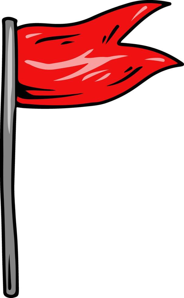 Red Cartoon Flag on a Pole vector