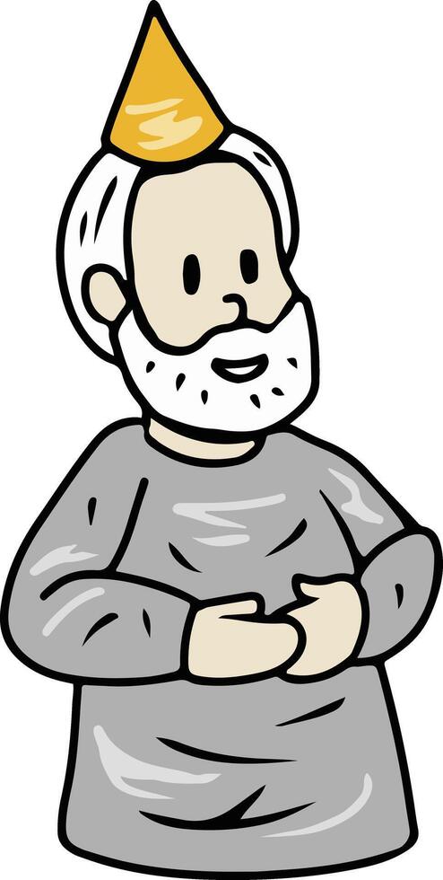 Cartoon Man Wearing Party Hat Illustration vector