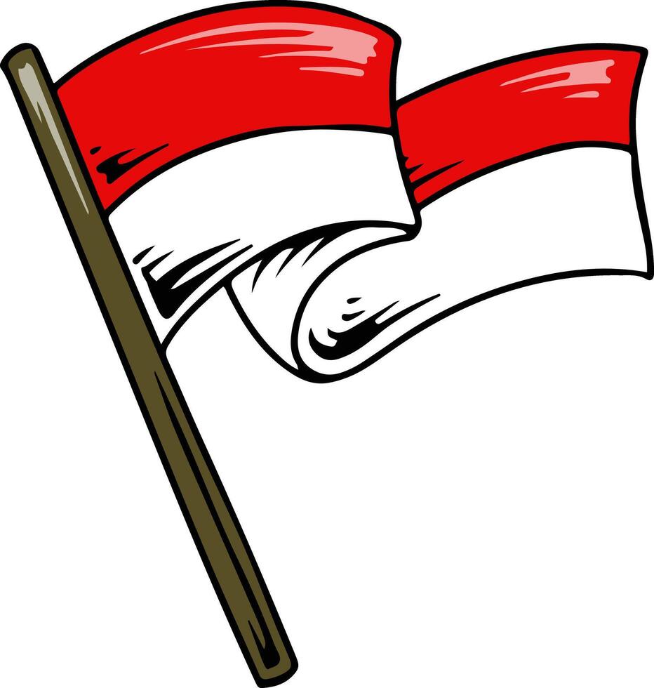 Waving Indonesian Flag Illustration vector