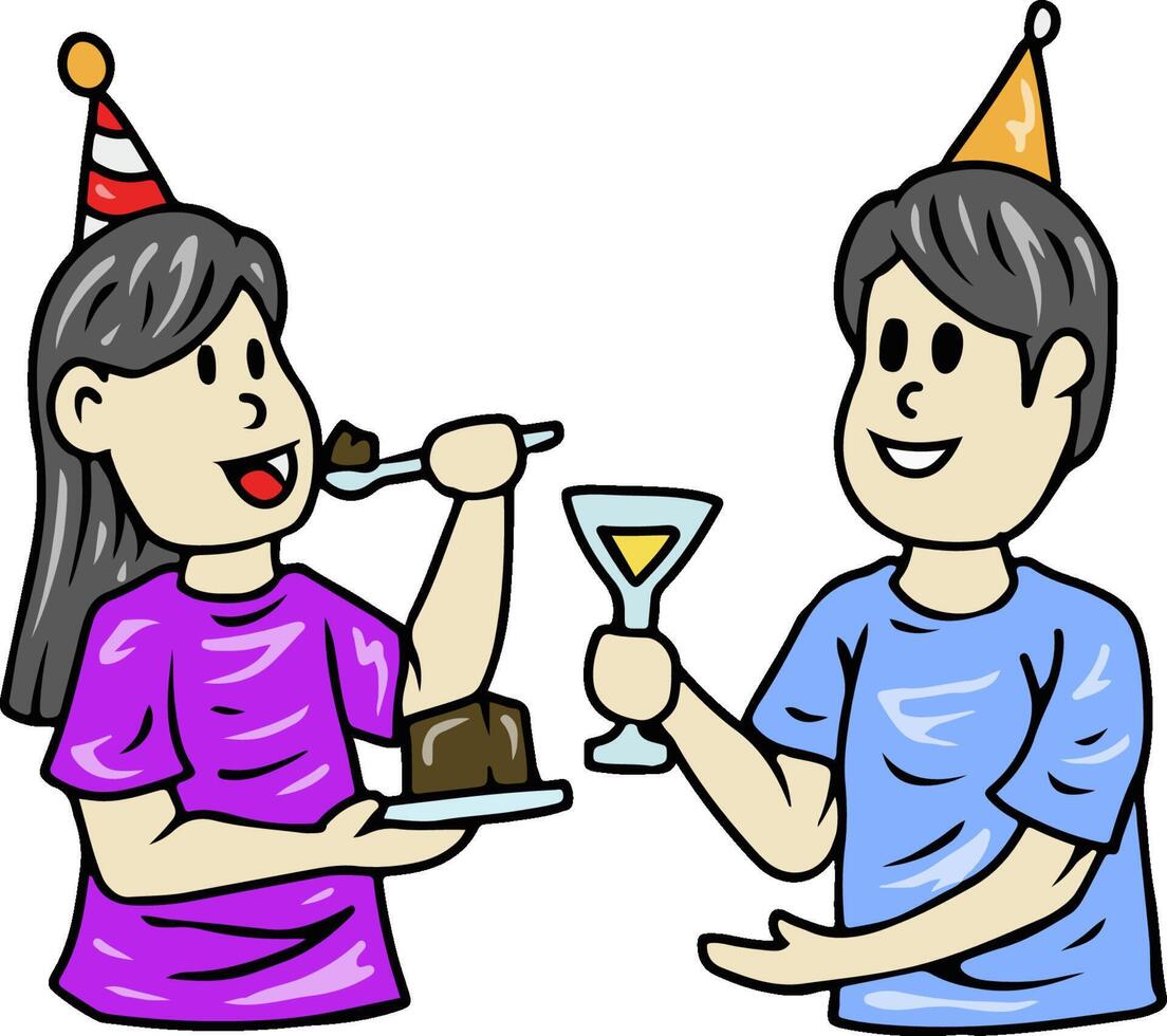 Cartoon Man Celebrating with a Drink vector