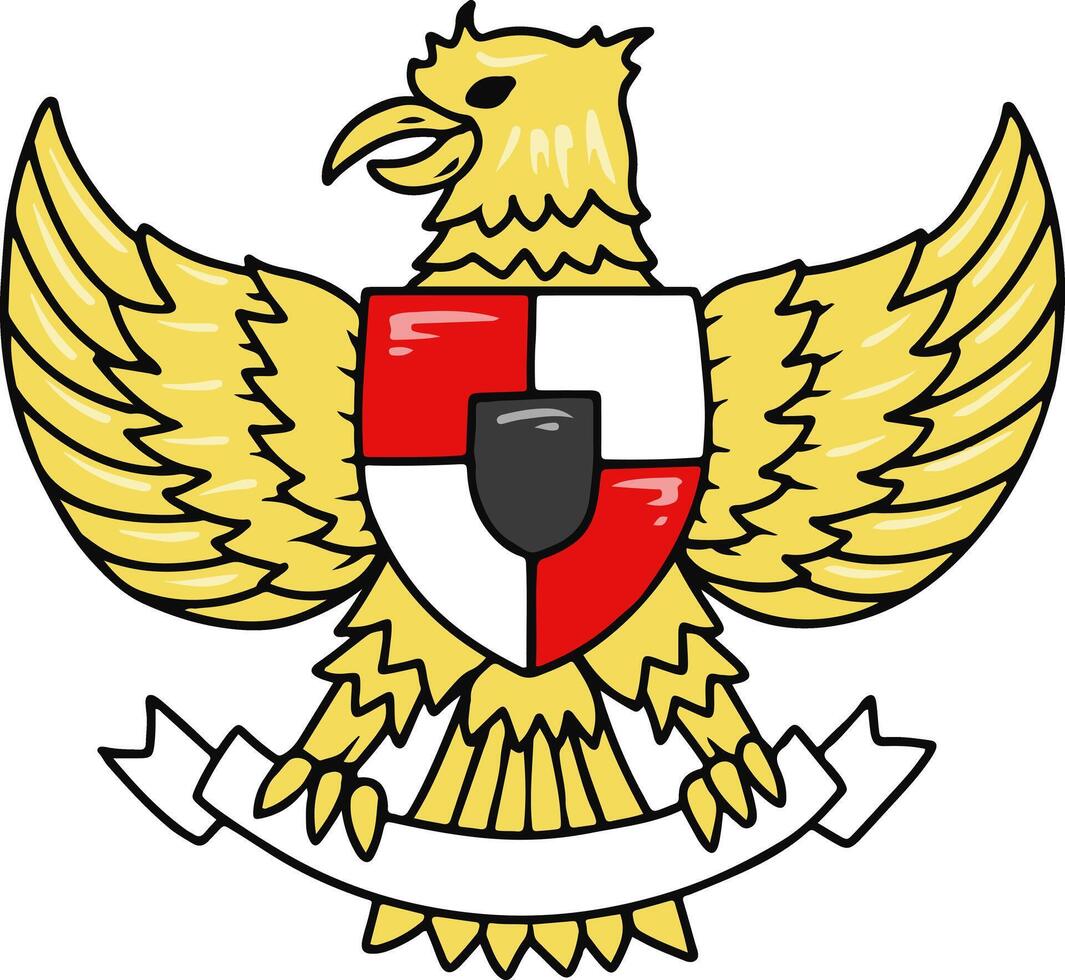 Garuda Pancasila Indonesian Coat of Arms Illustration vector