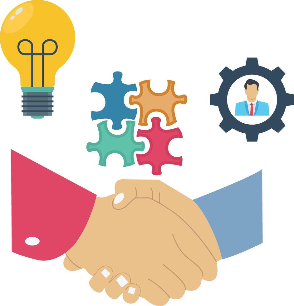 Business people doing Business joint partnership vector