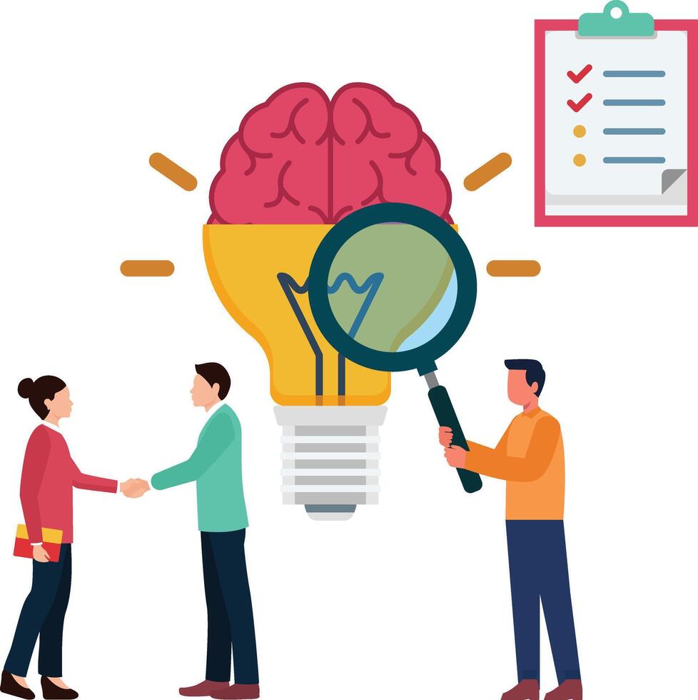Business team verify new idea vector