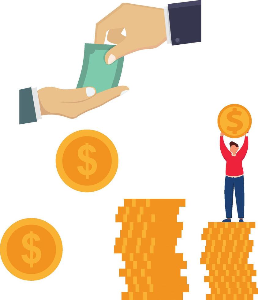 Businessman giving money banknote Illustration vector