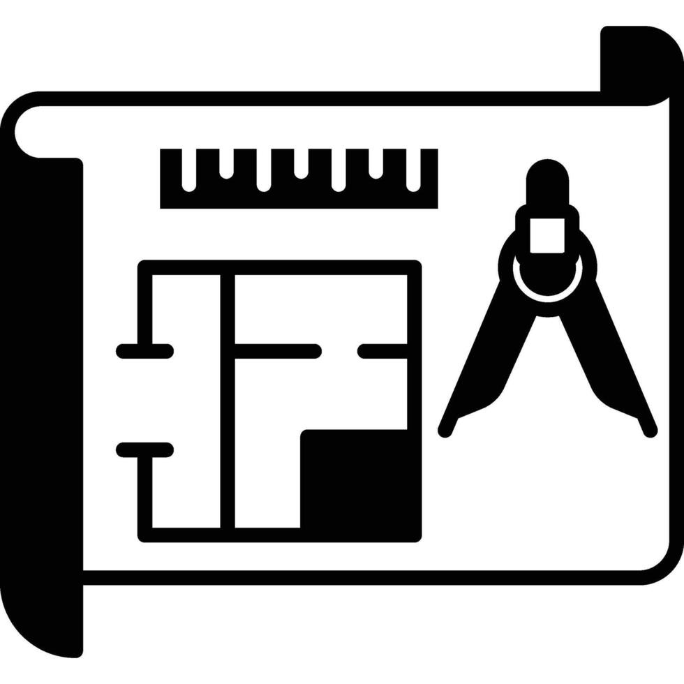 Architect Glyph Icons vector