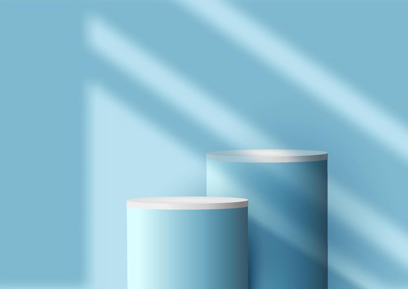 Empty podiums in an empty room with sunlight shining from the left vector