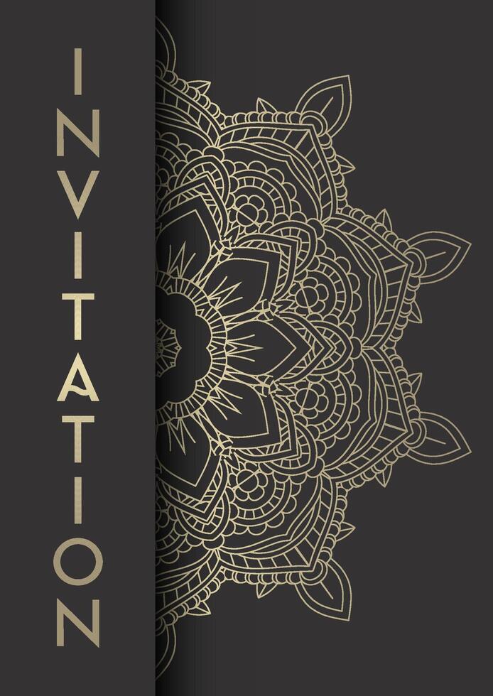 Elegant Invitation background with decorative mandala design vector