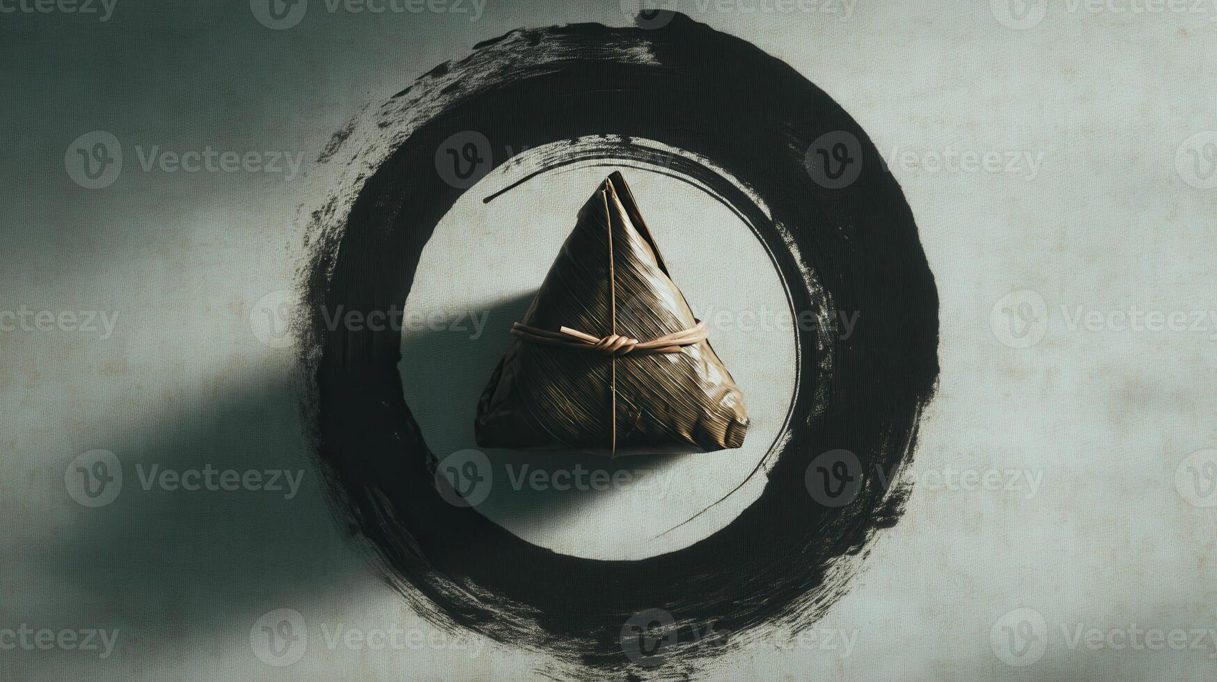 Zongzi against a Chinese style ink background photo