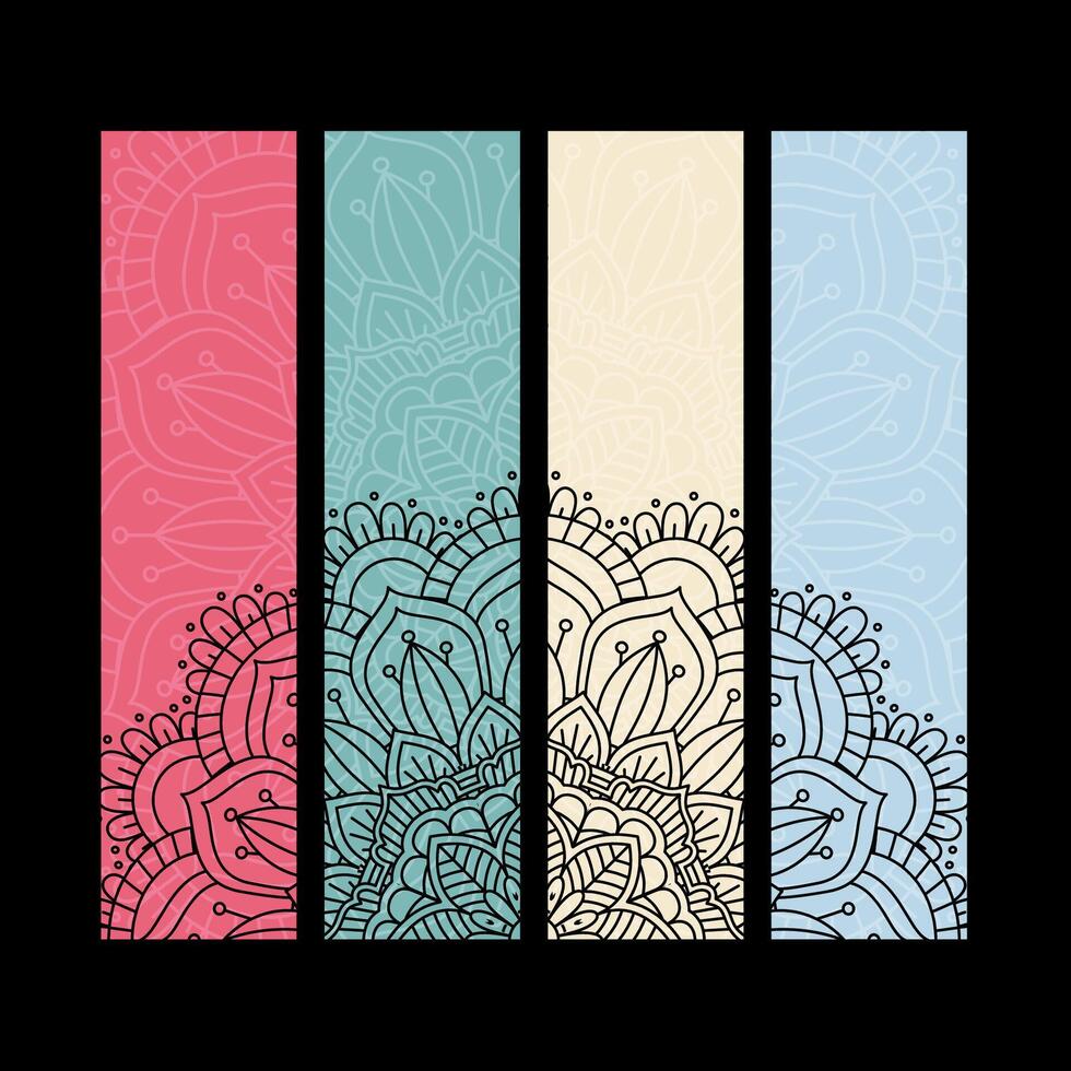 Abstract background with a decorative mandala design with coloured panels vector