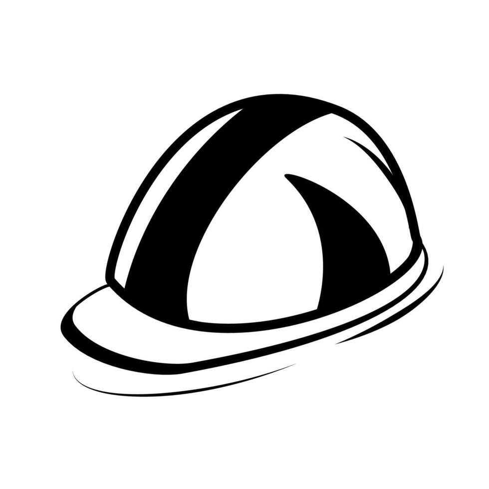 Construction Helmet Outline Icon vector