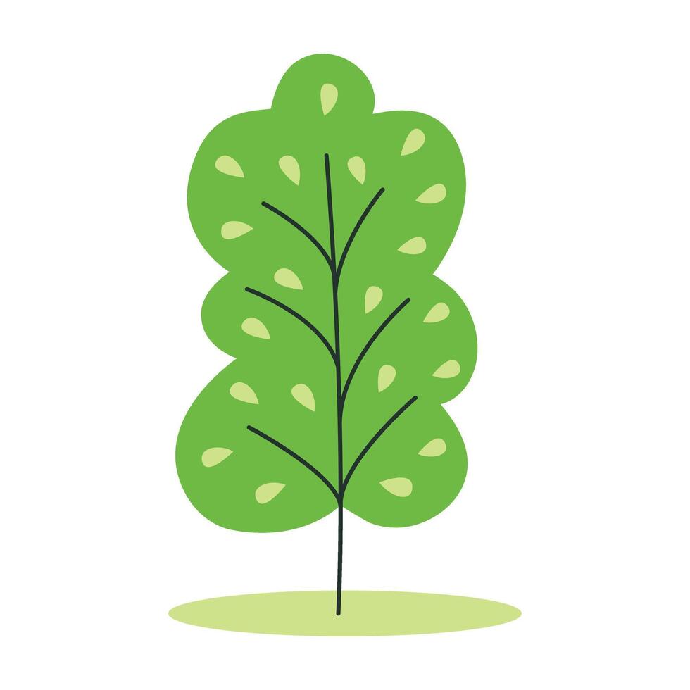 Single deciduous tree clip art illustration vector