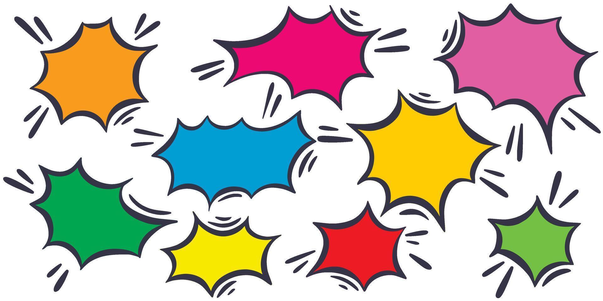 Bright colorful explosive design elements vector