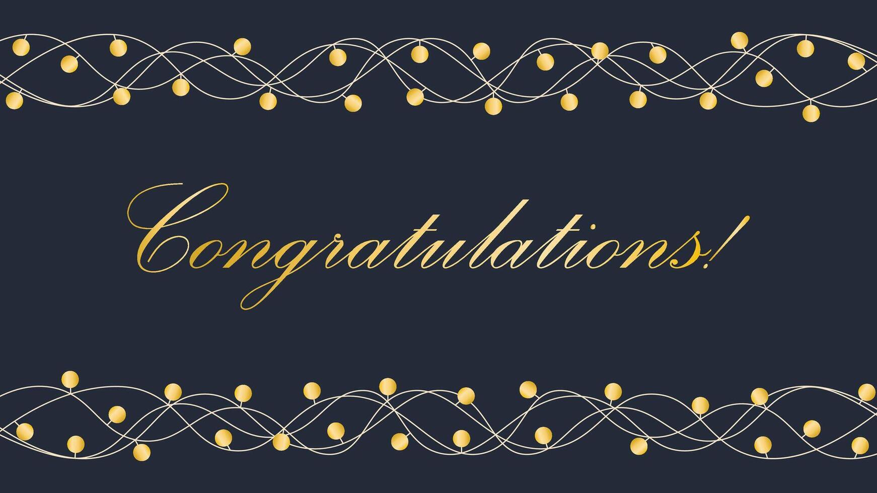 Congratulatory banner with golden garlands and inscription Congratulations vector