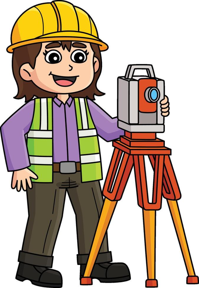 Construction Worker Building Surveyor Clipart vector