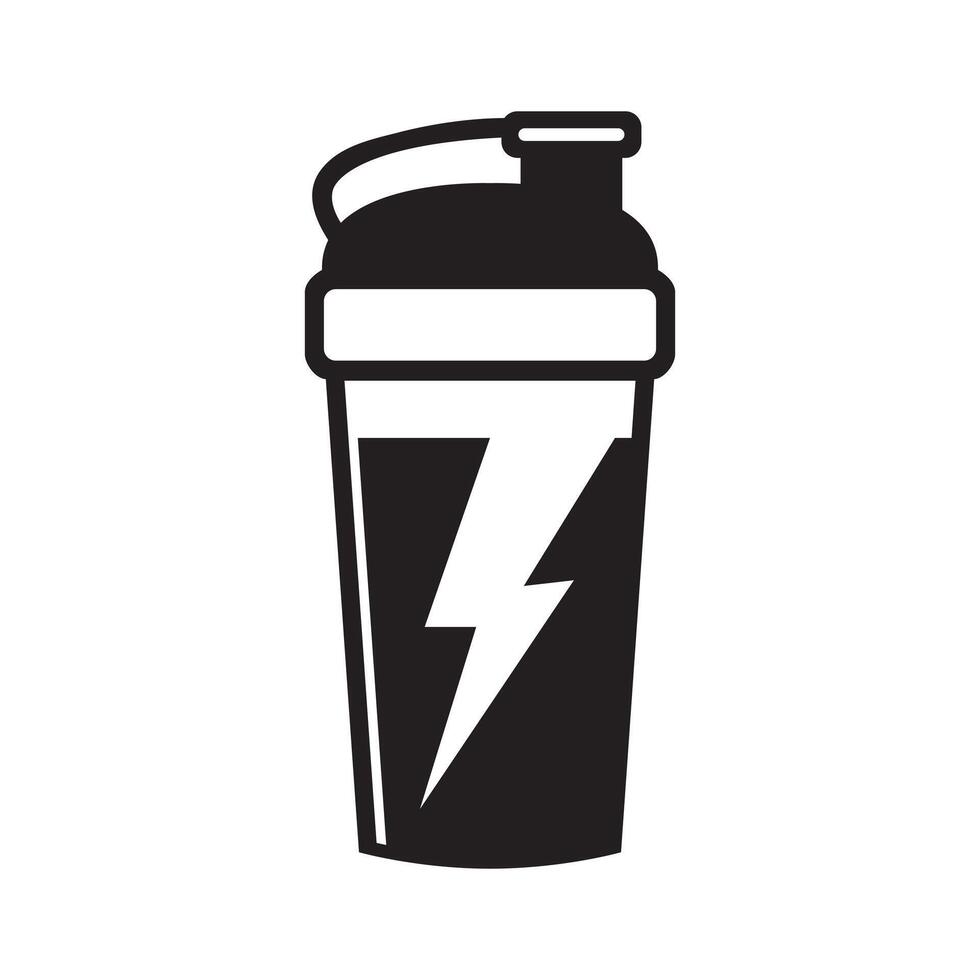 Fitness shaker bottle silhouette design vector