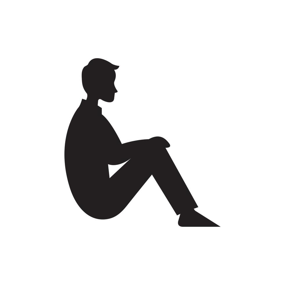 Isolated man sitting silhouette artwork vector